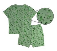 Minecraft Short Pyjamas Boys Creeper Cotton Pjs Kids 9-10 years Green