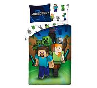 Minecraft Single Duvet Cover 140x200 + Pillowcase 70x90 100% Cotton Gift