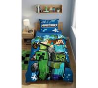 Minecraft Single Duvet Cover 140x200 + Pillowcase Microfibre Steve Alex