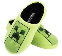 Minecraft Slippers for Boys Green Creeper Slip on Mules for Kids Warm Closed Toe Gaming Slippers Size UK 1 / EUR 33 / Age 8