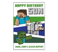 Minecraft Son Birthday Card, Birthday Card for Son, Children's Birthday Cards