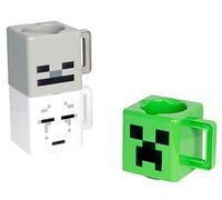 Minecraft Stacking Coffee Mugs - Officially Licensed, Creeper Skeleton and Ghast Cup Designs, Gift for Minecraft Gamers and Kids, Set of 3 (250ml) | Paladone