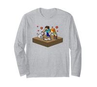 Minecraft Steve and Alex Take Care of Their Beloved Pets Long Sleeve T-Shirt