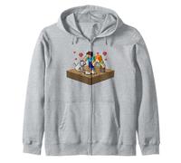 Minecraft Steve And Alex Take Care Of Their Beloved Pets Zip Hoodie