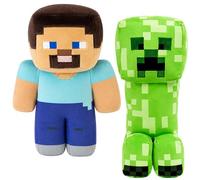 Minecraft Steve and Creeper Plush Toys Set, Soft Embroidered Gaming Character Stuffed Toys for Kids Collectors Bedroom Display Birthday Gift 3+ Years
