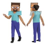 Minecraft Steve Children's Costume, Officially Licensed by Disguise, Comfortable Fit and Detailed Design, S 4 to 6