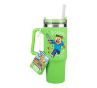 Minecraft Green 900Ml Insulated Cup And Straw