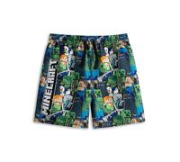 Minecraft Steve Creeper Boys Multi Swim Shorts | Character Print Beachwear with Drawstring Waist & Elasticated Waistband Merch - 11-12 Years