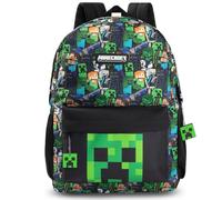 Minecraft Steve & Creeper Multicolour Backpack | Graphic Print Zip-Up School Bag | Kids Rucksack with Adjustable Straps | Unisex Book Carrying Merch