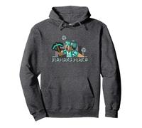 Minecraft Steve Diamond Miner Pullover Hoodie, Adult Unisex, Dark Heather Grey, XX-Large