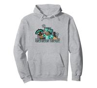 Minecraft Steve Diamond Miner Pullover Hoodie, Adult Unisex, Heather Grey, XX-Large
