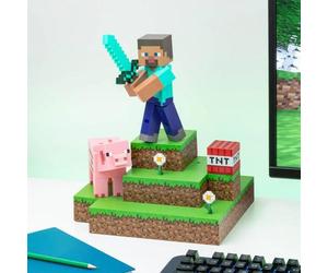 Minecraft Steve Diorama Figural Desktop Light Lamp Paladone Products