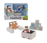 Minecraft Steve In Minecart Action Figure - Build your own Ore Blocks