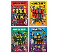 Minecraft Stonesword Saga Series 4 Books Collection Set (Minecraft: Crack in the Code!, Minecraft: Mobs Rule!, Minecraft: NEW PETS ON THE BLOCK & Minecraft: To Bee, Or Not to Bee!)