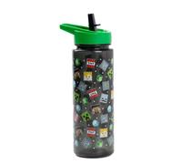 Minecraft Straw Water Bottle Black (One Size)