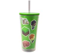 Minecraft Straw Water Bottle | Unisex Kids Green | Official Merch Minecraft Green