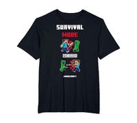 Minecraft Survival Mode Steve VS Creeper T-Shirt, Men's Big and Tall, Black, 6X Tall