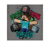 Minecraft Survive Canvas Print Grey/blue (30Cm X 30Cm X 1.8Cm)