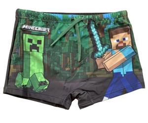 Minecraft Swimming Trunks with Elastic Waist and Drawstring (DE/NL/SE/PL, Numeric, 116, Regular, Black), black