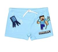 Minecraft Swimming Trunks with Elastic Waist and Laces Light Blue (AS3, Numeric, Numeric_128, Regular), lightblue