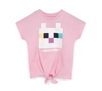 Minecraft T Shirt for Girls | Kids Kitty Front Character Tie Pink Gamer Tee | Childrens Clothing Gaming Merchandise Gifts