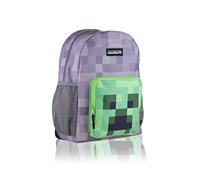 MINECRAFT Teen Creeper Backpack, 16 LTR, Grey/Green, Gray/Green, Games