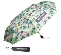 Minecraft Telescopic Umbrella - Folding Umbrella Lightweight for Travel School (Grey/Multi)