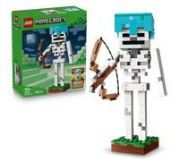 LEGO Minecraft The Skeleton Toy - Figure w/Diamond Helmet, Bow & Arrow and Grass Base for Kids' Room Decor - Gaming Gift for 10+ Year Old Boys, Girls & Fans - 21594