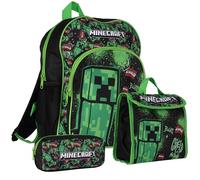 Minecraft TNT Backpack Set 3 Pieces Backpack Lunch Bag and Pencil Case (PDO)