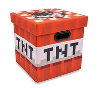 Minecraft TNT Block Fabric Storage Bin Cube Organizer with Lid | 13 Inches