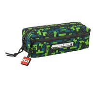 MINECRAFT TNT - Triple Small Pencil Case, Children's Pencil Case, Ideal for School Age Children, Comfortable and Versatile, Quality and Resistance, 22 x 6 x 8.5 cm, multicoloured, M, Casual