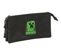 MINECRAFT - Triple Pencil Case, Children's Pencil Case, Ideal for School Age Children, Comfortable and Versatile, Quality and Resistance, 22 x 3 x 12 cm