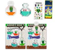 Minecraft Tsunameez Blind Bag Keychains Series 2 Bundle - 2 Pack Tsunameez Minecraft Keychains Mystery Collection Plus Stickers, More | Collectable Video Game Merchandise
