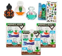 Minecraft Tsunameez Blind Bag Keychains Series 2 Bundle - 2 Pack Tsunameez Minecraft Keychains Mystery Collection Plus Phone Wallet and Decal | Collectable Video Game Merchandise, Multicolor