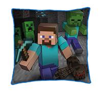 Minecraft Two Sided Creeps Square Cushion Pillow - Perfect for Any Children’s Room Or Bedroom, Multi Coloured