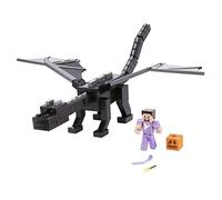 Minecraft Ultimate Ender Dragon Figure, 20-in Mist-Breathing Creature, Plus 3.25-in Color-Change Steve Figure, Weapon, Amor and Battle Accessory, Gift for 6 Years Old and Up