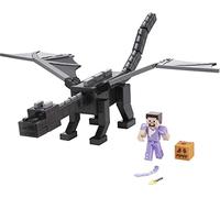 Minecraft Ultimate Ender Dragon Figure, 20 Inch Mist-Breathing Creature, 3.25 Inch Colour-Change Steve Figure, Battle Accessory, Gift for 6 Years+, GYR76