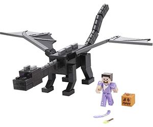Minecraft Ultimate Ender Dragon Figure, 20 Inch Mist-Breathing Creature, 3.25 Inch Colour-Change Steve Figure, Battle Accessory, Gift for 6 Years+, GYR76