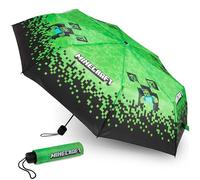 Minecraft Umbrella Kids Clear Dome Folding Umbrella - Telescopic Stick Umbrella Windproof Strong Transparent See Through Umbrella Lightweight and Fun Design - Ideal for Rainy Days