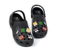 Minecraft Unisex Kids Black Character Face Clogs - 4 UK Child