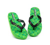 Minecraft Unisex Kids Green Flip Flops - 11 UK Child