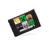 Minecraft Velcro Wallet | Unisex Kids Black | Official Merch Minecraft Black One Size