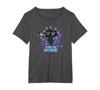 Minecraft Wither Fear The Wither! T-Shirt, Women's Plus, Dark Heather Grey, 2X