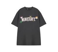 Minecraft Women's Grey Graphic Tee | Classic Game Crew Neck Top Characters Pull On T-Shirt for Casual Wear
