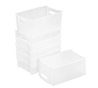 Minekkyes 6-Pack Stacking Chest Freezer Baskets, Perfect Kitchen Organization or Pantry Fridge Organizer (Clear)