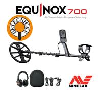 MINELAB Equinox 700 MultiFrequency Collapsible Metal Detector for Adults with EQX 11 Waterproof DoubleD Coil Wireless Head