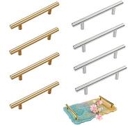 Minelife 8 Pieces Silicone Resin Tray Handles, Stainless Steel Resin Tray Molds Handles for Silicone Serving Tray Mold Cabinet Kitchen Drawer(Gold & Silver)