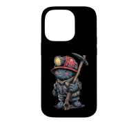 Miner Buddy With Helmet And Miner's Lamp Case for iPhone 14 Pro