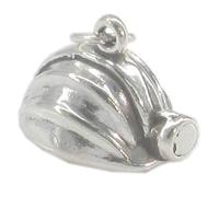 Miner Caver helmet with lamp sterling silver charm Caving Mining charms