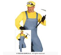 Miner Costume Mens Worker Fancy Dress Costume Yellow Character S-XL